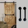 Handmade Medieval Retro Industrial Style Steel Pipe Interior Pull Door Handle Iron Black Antique Handles - 50CM - rose black