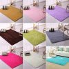 Plush Shaggy Soft Carpet Room Area Rug Bedroom Slip Resistant Door Floor Mat - Grey - 50cm by 80cm