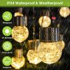 4Pcs Solar Powered Hanging Crystal Ball Lights Outdoor Waterproof - Warm