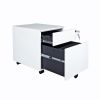 2 Drawer Mobile File Cabinet with Lock Metal Filing Cabinet for Legal/Letter/A4/F4 Size;  Fully Assembled Include Wheels;  Home/Office Design; WHITE -