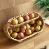 2 Tier Tray Fruit Holder | Decorative Tabletop for Food, Snack Cover for Dinning Room and Home Decor - Waterhycinth tray