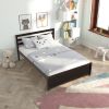 Full Size Wood Platform Bed Frame with Headboard for espresso color - as pic