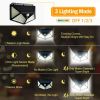 100LED Waterproof Solar Powered Motion Sensor Wall Light Outdoor Garden Lamp - white