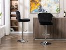 Bar Stools with Back and Footrest Counter Height Dining Chairs Set of 2 - Black