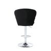 Bar Stools with Back and Footrest Counter Height Dining Chairs Set of 2 - Black