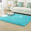 Plush Shaggy Soft Carpet Room Area Rug Bedroom Slip Resistant Door Floor Mat - Blue - 60cm by 120cm