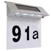 Solar LED House Number Light Stainless Steel - White