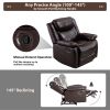 PU Leather Reclining Living Room Sofa; Manual Recliner Chair for Living Room (Recliner chair) - as pic