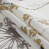 Muwago Silhouette Flower Shower Curtains Polyester Fabric Plants Brown Beige Leaves Waterproof Mildew Floral Bathroom Curtains - W78"*H78"