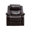 PU Leather Reclining Living Room Sofa; Manual Recliner Chair for Living Room (Recliner chair) - as pic